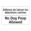 Défense de laisser les déjections  /.../ - No Dog Poop Allowed