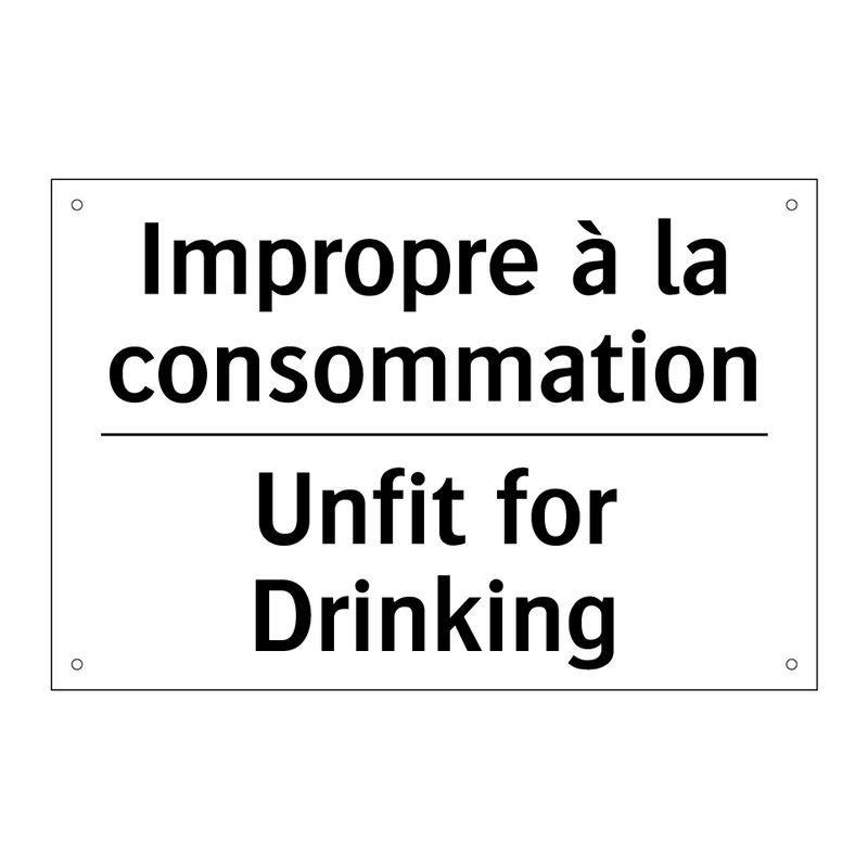 Impropre à la consommation - Unfit for Drinking