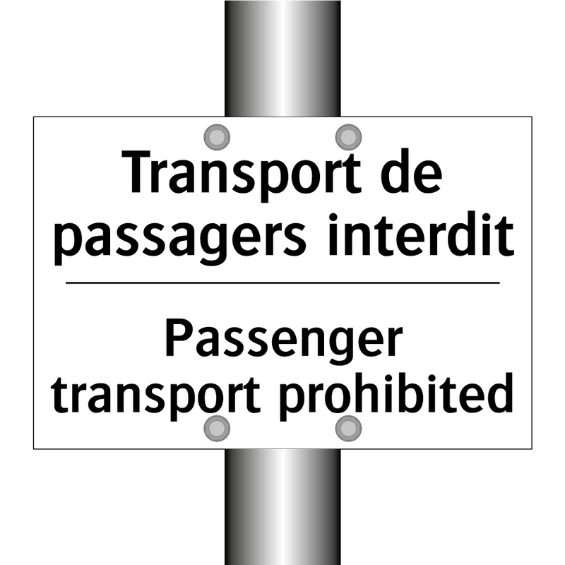 Transport de passagers interdit /.../ - Passenger transport prohibited