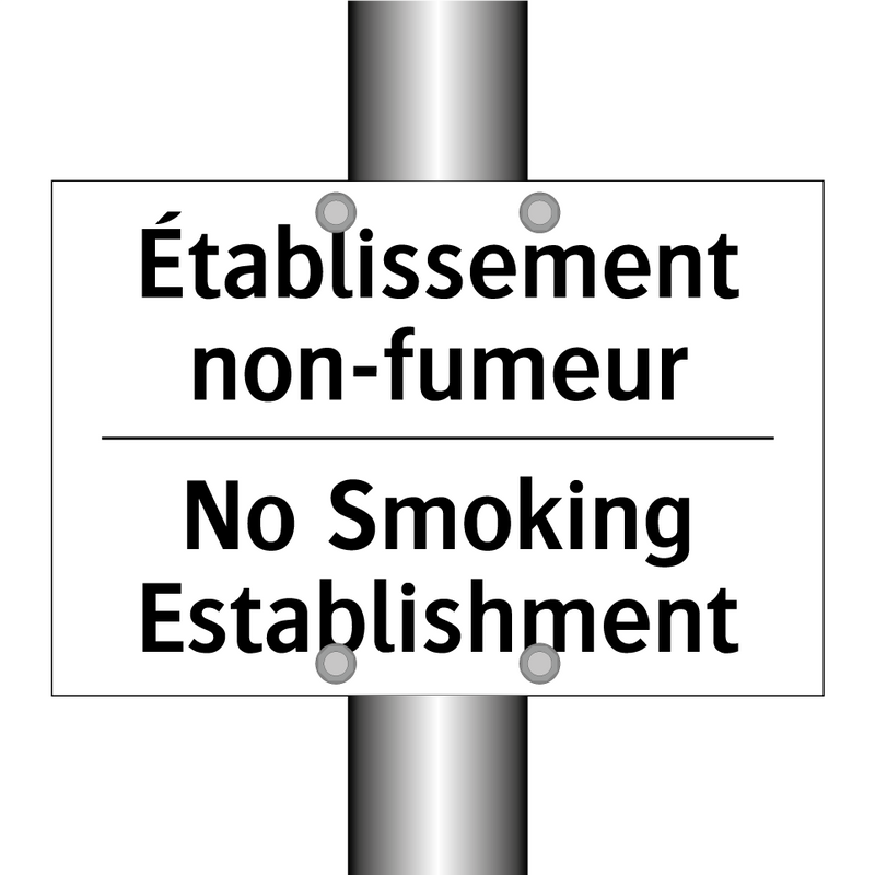 Établissement non-fumeur - No Smoking Establishment