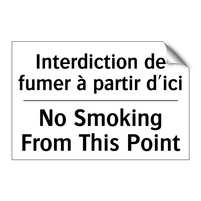 Interdiction de fumer à partir  /.../ - No Smoking From This Point