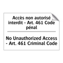 Accès non autorisé interdit -  /.../ - No Unauthorized Access - Art.  /.../