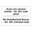 Accès non autorisé interdit -  /.../ - No Unauthorized Access - Art.  /.../