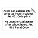 Accès non autorisé interdit après  /.../ - No unauthorized access after school  /.../