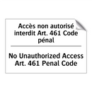 Accès non autorisé interdit Art.  /.../ - No Unauthorized Access Art. 461  /.../