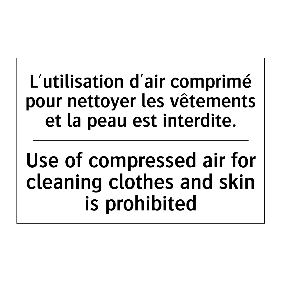 L'utilisation d'air comprimé pour  /.../ - Use of compressed air for cleaning  /.../