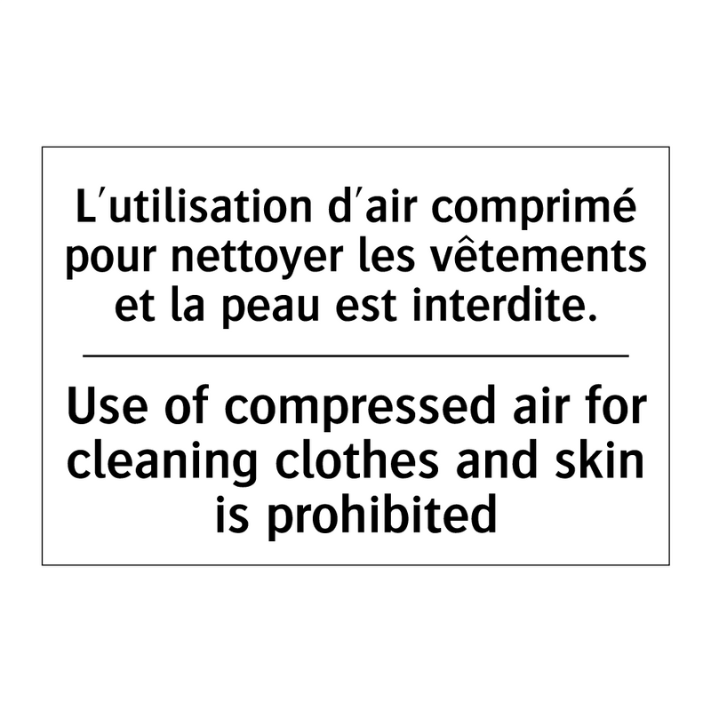 L'utilisation d'air comprimé pour  /.../ - Use of compressed air for cleaning  /.../