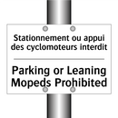 Stationnement ou appui des cyclomoteurs  /.../ - Parking or Leaning Mopeds Prohibited /.../