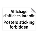 Affichage d'affiches interdit - Posters sticking forbidden
