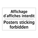 Affichage d'affiches interdit - Posters sticking forbidden