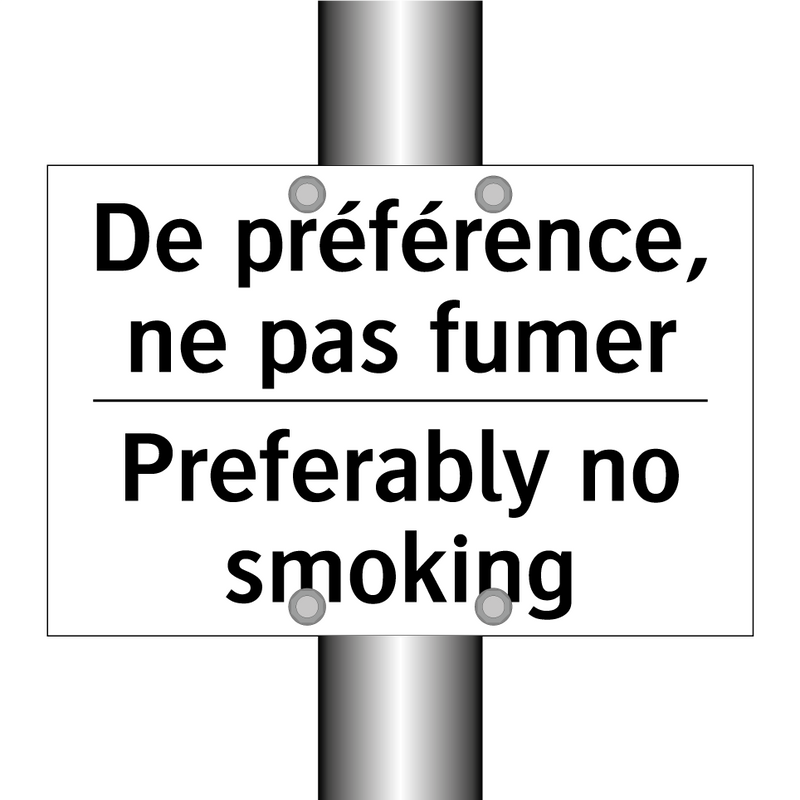 De préférence, ne pas fumer - Preferably no smoking