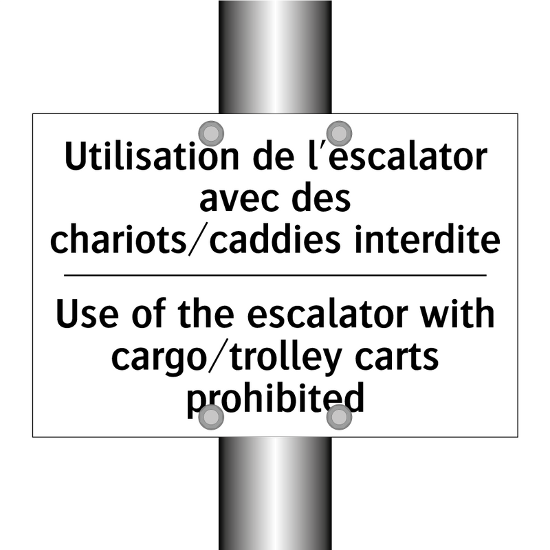 Utilisation de l'escalator avec  /.../ - Use of the escalator with cargo/trolley  /.../