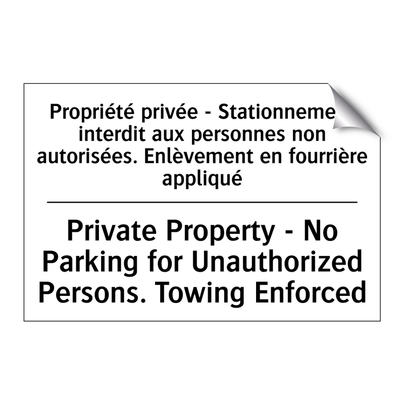 Propriété privée - Stationnement  /.../ - Private Property - No Parking  /.../