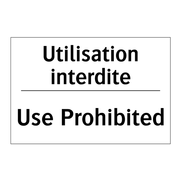 Utilisation interdite - Use Prohibited