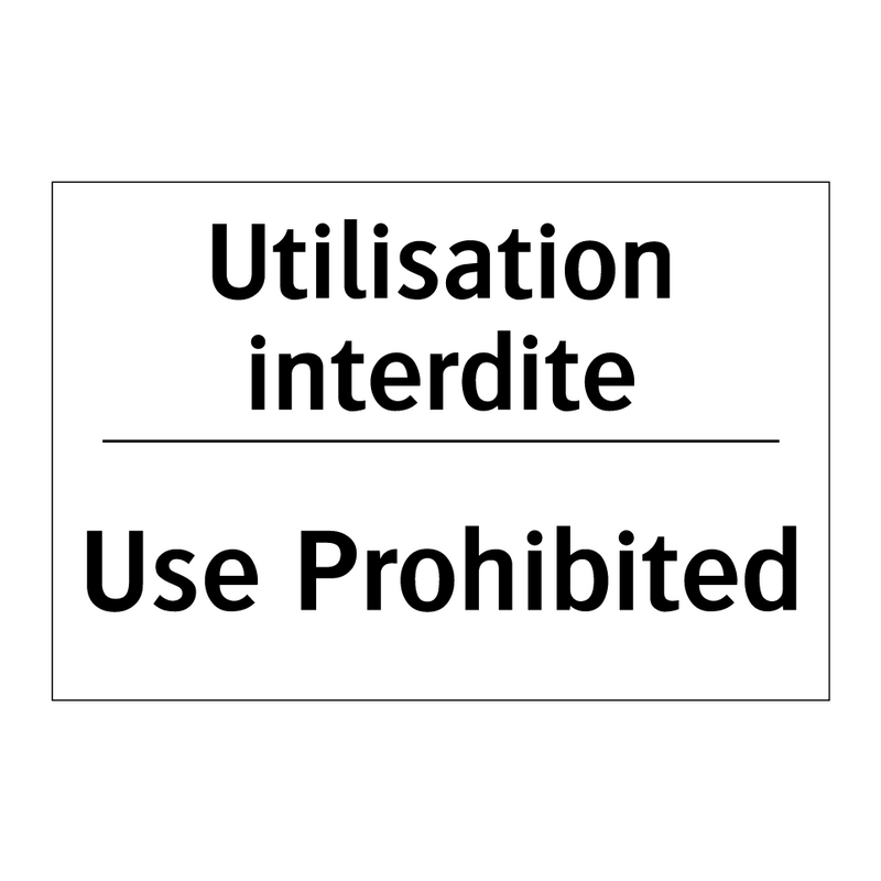 Utilisation interdite - Use Prohibited