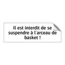 Il est interdit de se suspendre à l'arceau de basket !