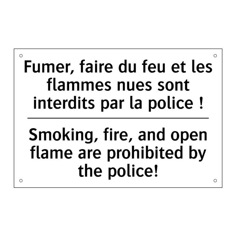 Fumer, faire du feu et les flammes  /.../ - Smoking, fire, and open flame  /.../