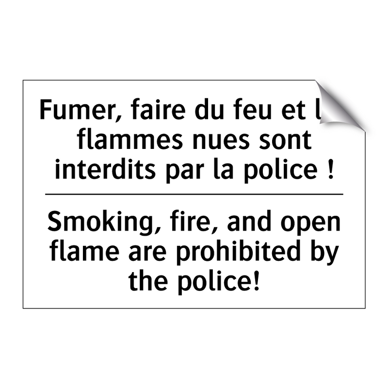 Fumer, faire du feu et les flammes  /.../ - Smoking, fire, and open flame  /.../