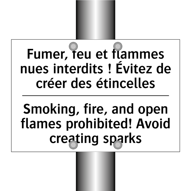 Fumer, feu et flammes nues interdits  /.../ - Smoking, fire, and open flames  /.../