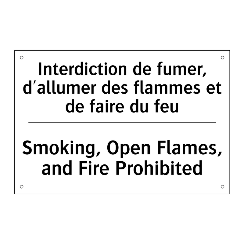 Interdiction de fumer, d'allumer  /.../ - Smoking, Open Flames, and Fire  /.../