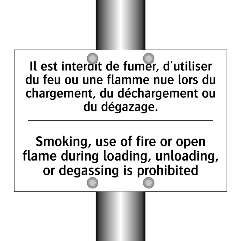 Il est interdit de fumer, d'utiliser  /.../ - Smoking, use of fire or open flame  /.../