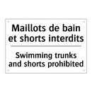 Maillots de bain et shorts interdits /.../ - Swimming trunks and shorts prohibited /.../
