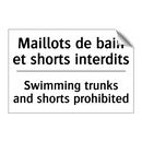 Maillots de bain et shorts interdits /.../ - Swimming trunks and shorts prohibited /.../