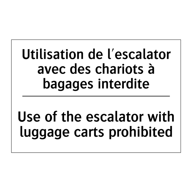 Utilisation de l'escalator avec  /.../ - Use of the escalator with luggage  /.../