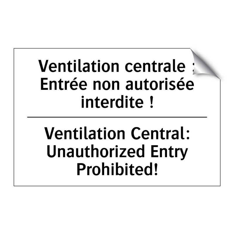 Ventilation centrale : Entrée  /.../ - Ventilation Central: Unauthorized  /.../
