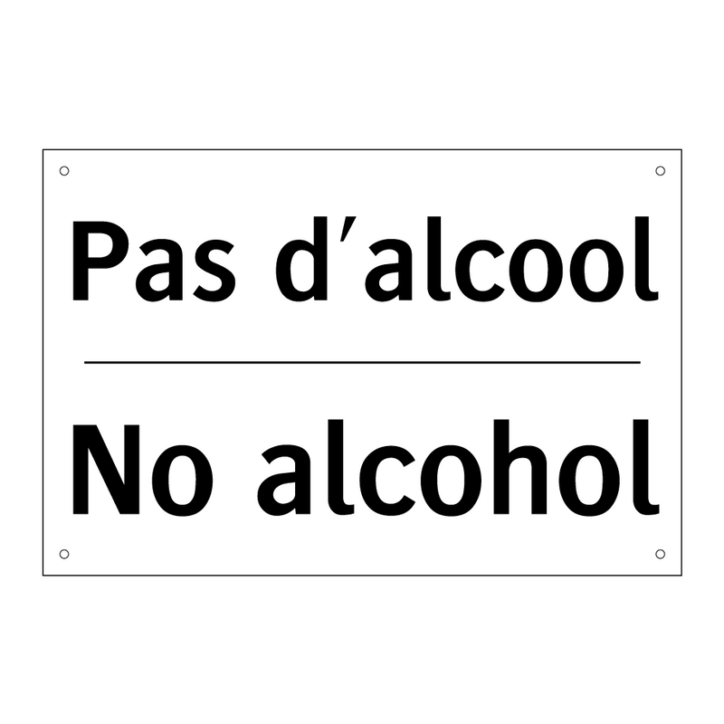 Pas d'alcool - No alcohol