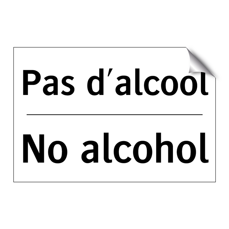 Pas d'alcool - No alcohol