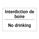Interdiction de boire - No drinking