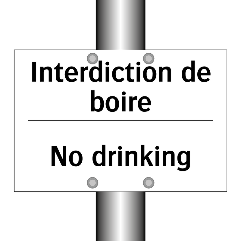 Interdiction de boire - No drinking