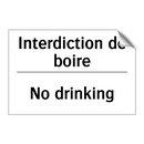 Interdiction de boire - No drinking