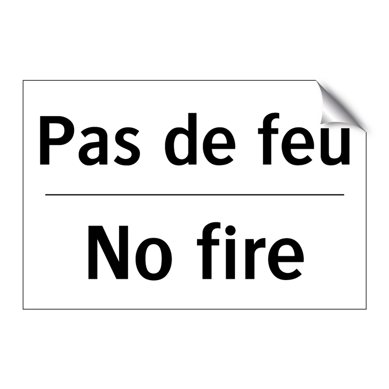 Pas de feu - No fire
