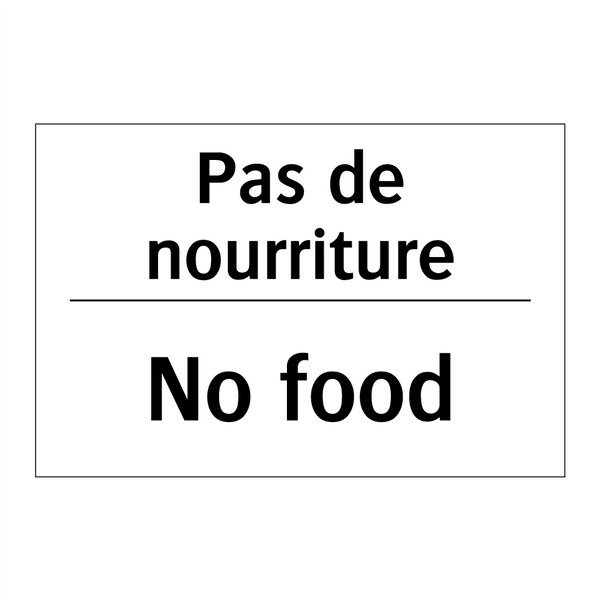 Pas de nourriture - No food
