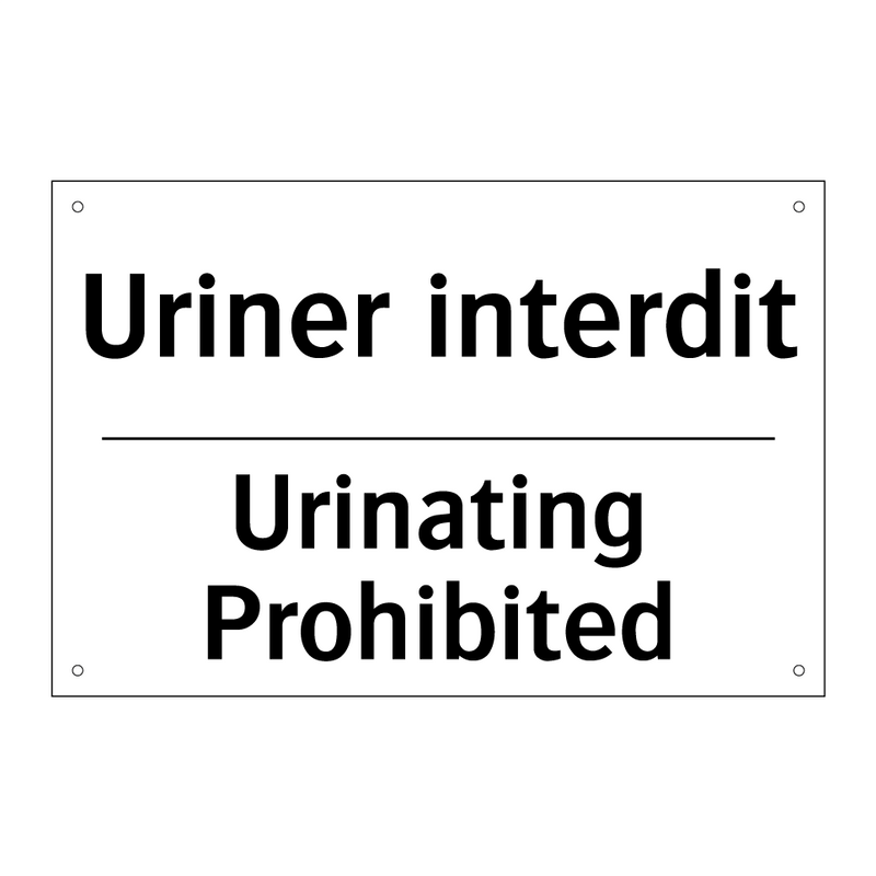 Uriner interdit - Urinating Prohibited
