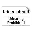 Uriner interdit - Urinating Prohibited