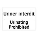 Uriner interdit - Urinating Prohibited