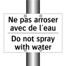 Ne pas arroser avec de l'eau - Do not spray with water