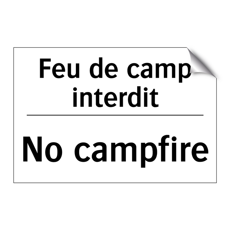 Feu de camp interdit - No campfire