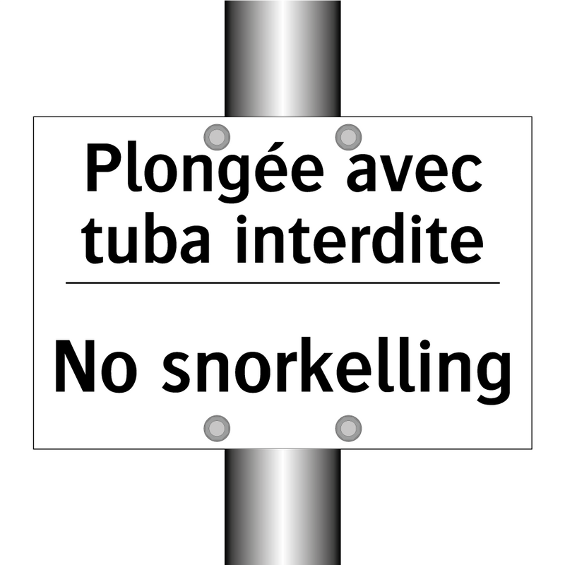 Plongée avec tuba interdite - No snorkelling