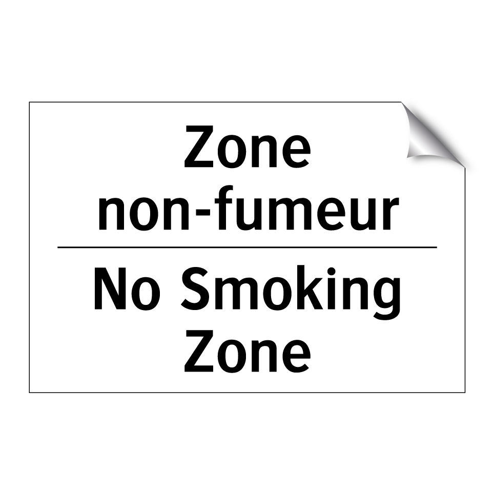 Zone non-fumeur - No Smoking Zone