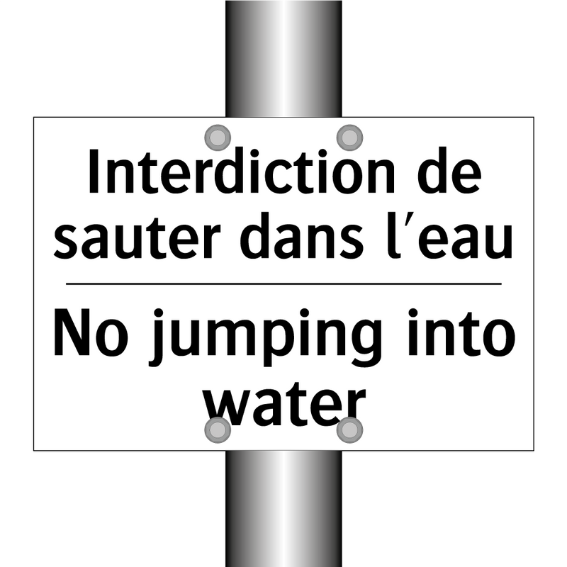 Interdiction de sauter dans l'eau /.../ - No jumping into water