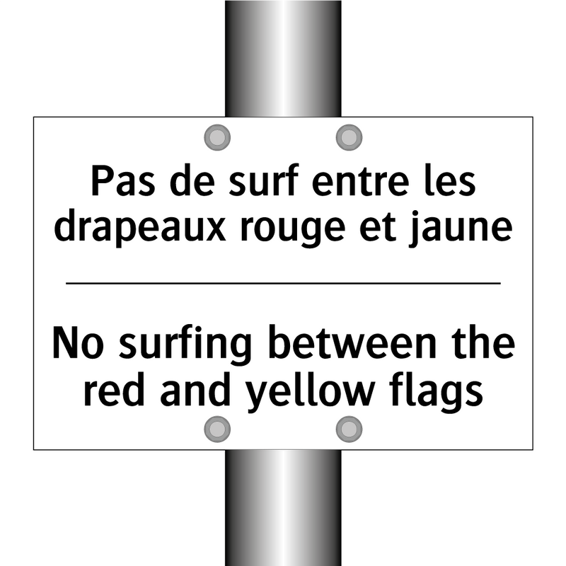 Pas de surf entre les drapeaux  /.../ - No surfing between the red and  /.../