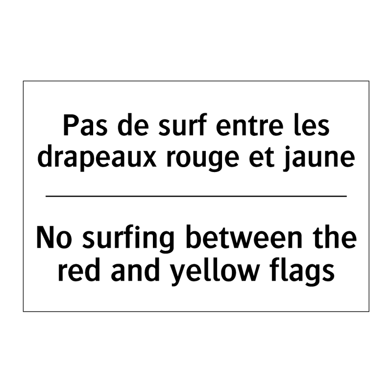 Pas de surf entre les drapeaux  /.../ - No surfing between the red and  /.../