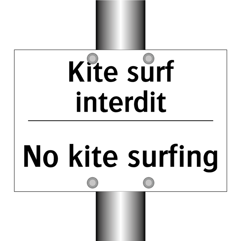 Kite surf interdit - No kite surfing