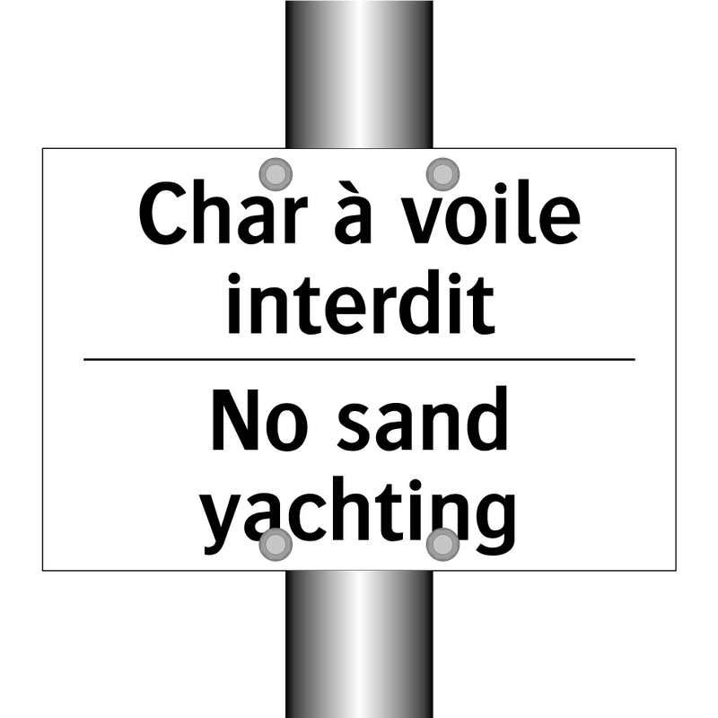 Char à voile interdit - No sand yachting