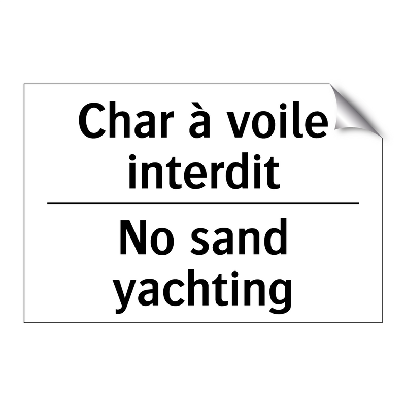 Char à voile interdit - No sand yachting
