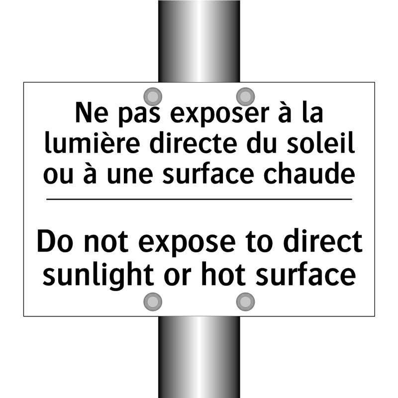 Ne pas exposer à la lumière directe  /.../ - Do not expose to direct sunlight  /.../